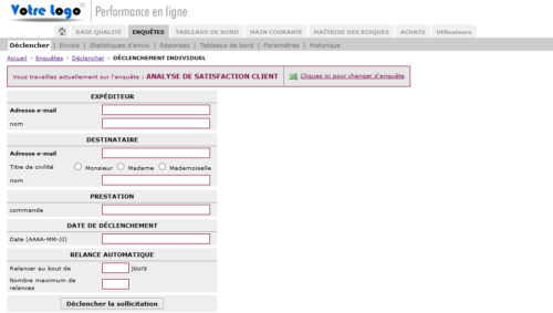 Enquetes en Ligne - Declencher une enquete